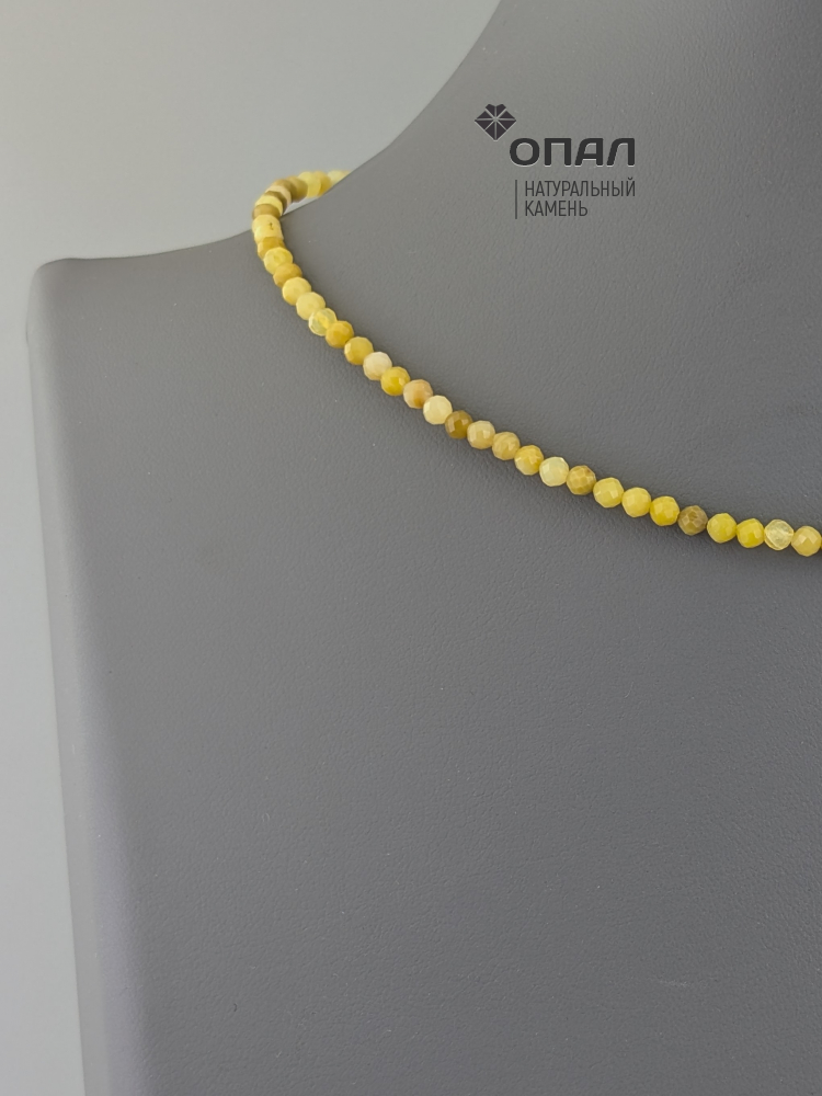 Бусы опал желтый 42 см 04584
